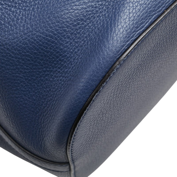 グッチ バンブー フリンジ ハンドバッグ チェーン ショルダーバッグ 2WAY 387613 ネイビー レザー レディース GUCCI 【中古】
