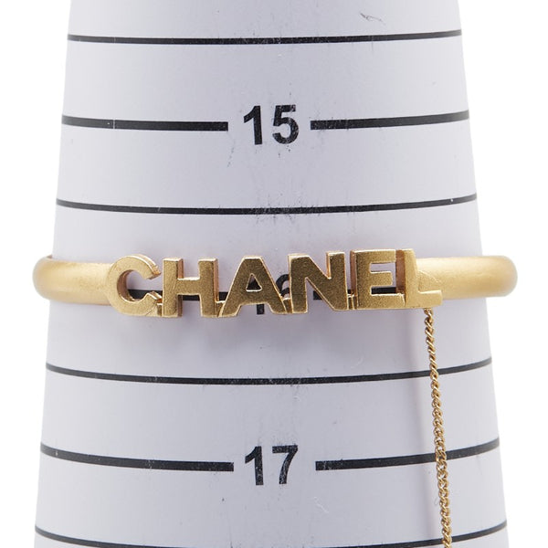 シャネル ココマーク ロゴ バングル チェーン リング ゴールド メッキ ラインストーン レディース CHANEL 【中古】