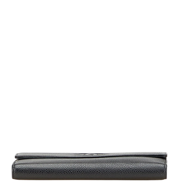 シャネル ココマーク 長財布 ブラック キャビアスキン レディース CHANEL 【中古】
