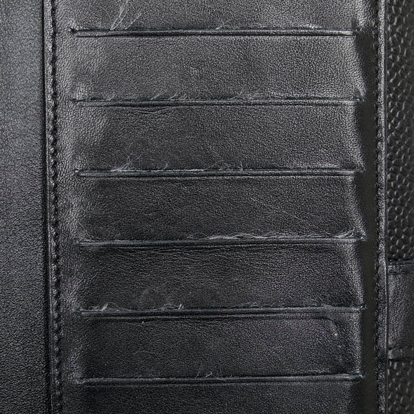 シャネル ココマーク 長財布 ブラック キャビアスキン レディース CHANEL 【中古】