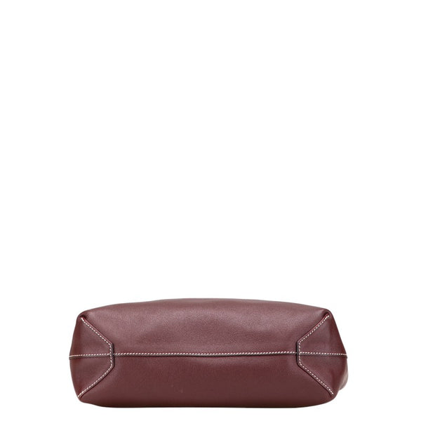 エルメス ドゥブルセンス28 リバーシブル トートバッグ ライム ボルドー スイフト レディース HERMES 【中古】