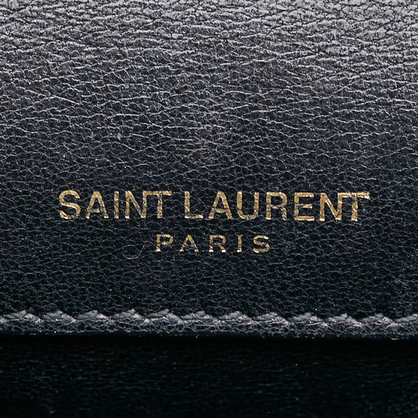 サンローラン ヴィッキー YSLロゴ 斜め掛け チェーン ショルダーバッグ ブラック レザー レディース SAINT LAURENT 【中古】
