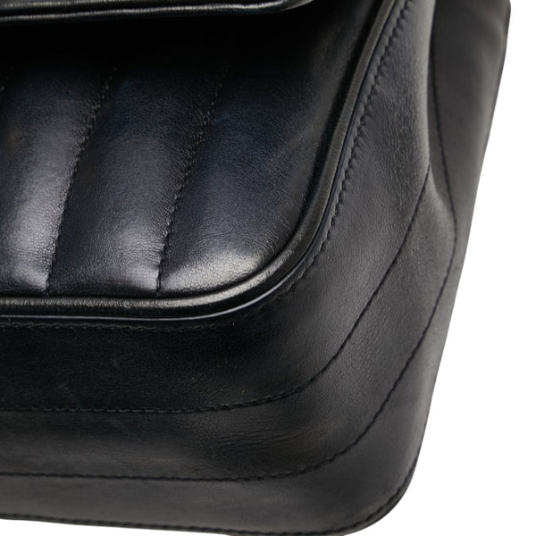 サンローラン ヴィッキー YSLロゴ 斜め掛け チェーン ショルダーバッグ ブラック レザー レディース SAINT LAURENT 【中古】