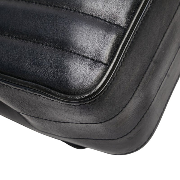 サンローラン ヴィッキー YSLロゴ 斜め掛け チェーン ショルダーバッグ ブラック レザー レディース SAINT LAURENT 【中古】
