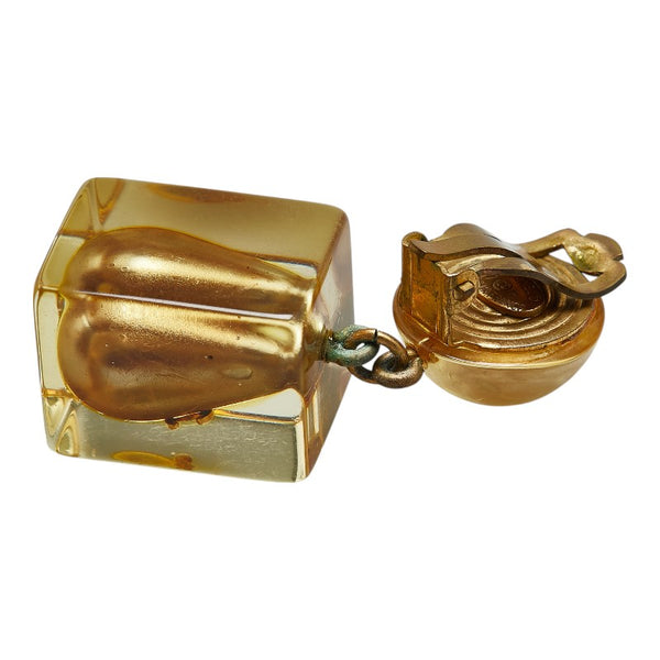 シャネル ココマーク ティアドロップ イヤリング スイング ゴールド メッキ プラスチック レディース CHANEL 【中古】