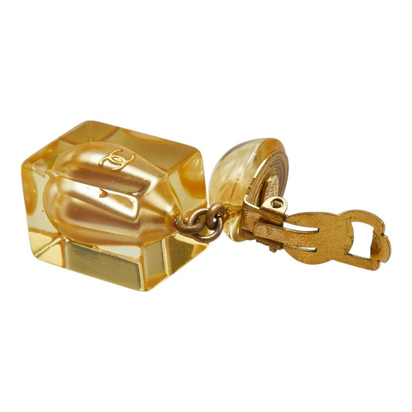 シャネル ココマーク ティアドロップ イヤリング スイング ゴールド メッキ プラスチック レディース CHANEL 【中古】