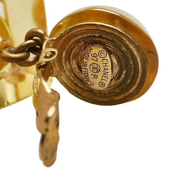 シャネル ココマーク ティアドロップ イヤリング スイング ゴールド メッキ プラスチック レディース CHANEL 【中古】