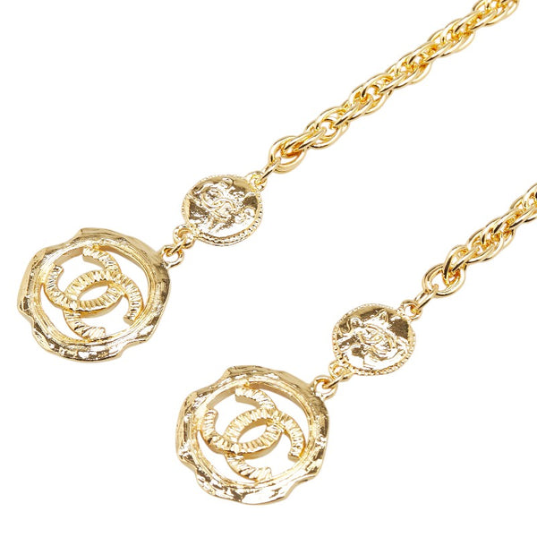 シャネル ココマーク ラリエット ネックレス ゴールド メッキ レディース CHANEL 【中古】