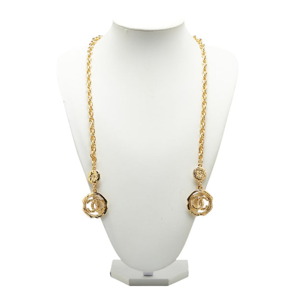 シャネル ココマーク ラリエット ネックレス ゴールド メッキ レディース CHANEL 【中古】