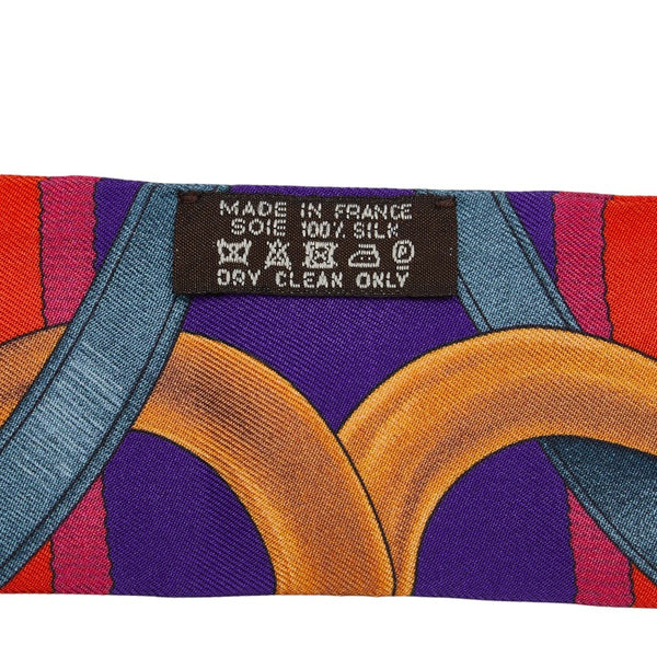 エルメス ツィリー 総柄 スカーフ オレンジ 紫 マルチカラー シルク レディース HERMES 【中古】