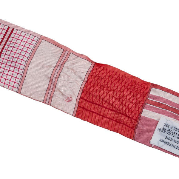 エルメス ツイリー 馬 モチーフ スカーフ ピンク オレンジ シルク レディース HERMES 【中古】