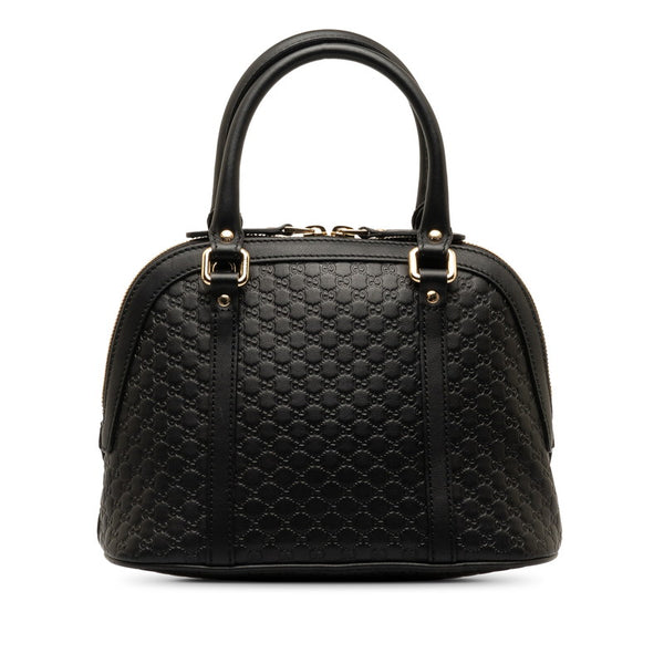 グッチ マイクロ グッチシマ ハンドバッグ ショルダーバッグ 2WAY 449654 ブラック レザー レディース GUCCI 【中古】