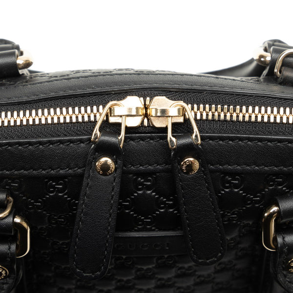 グッチ マイクロ グッチシマ ハンドバッグ ショルダーバッグ 2WAY 449654 ブラック レザー レディース GUCCI 【中古】