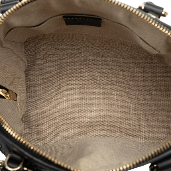 グッチ マイクロ グッチシマ ハンドバッグ ショルダーバッグ 2WAY 449654 ブラック レザー レディース GUCCI 【中古】