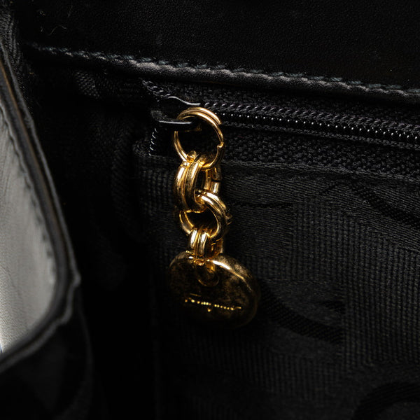 サルヴァトーレフェラガモ ヴァラリボン ハンドバッグ ショルダーバッグ 2WAY BA214178 ブラック ゴールド レザー レディース Salvatore Ferragamo 【中古】