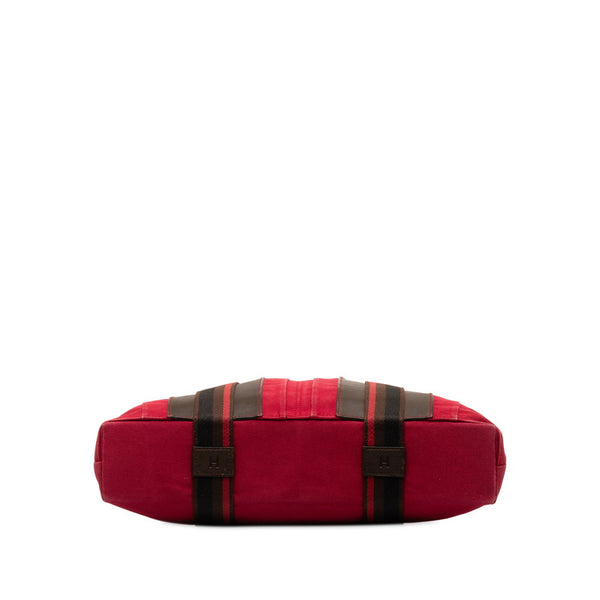 エルメス トロカホリゾンタルMM ハンドバッグ トートバッグ レット ボルドー  キャンバス レディース HERMES 【中古】