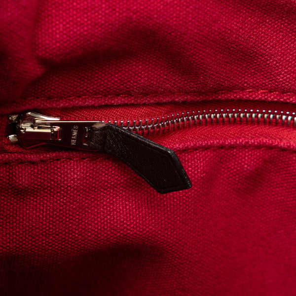 エルメス トロカホリゾンタルMM ハンドバッグ トートバッグ レット ボルドー  キャンバス レディース HERMES 【中古】