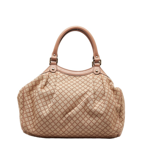 グッチ ディアマンテ スーキー ハンドバッグ トートバッグ 211944 ベージュ ピンク キャンバス レザー レディース GUCCI 【中古】