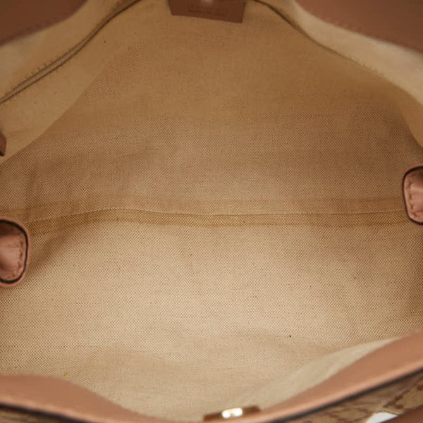 グッチ ディアマンテ スーキー ハンドバッグ トートバッグ 211944 ベージュ ピンク キャンバス レザー レディース GUCCI 【中古】