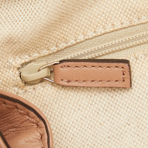 グッチ ディアマンテ スーキー ハンドバッグ トートバッグ 211944 ベージュ ピンク キャンバス レザー レディース GUCCI 【中古】