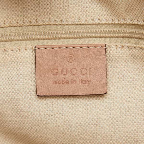 グッチ ディアマンテ スーキー ハンドバッグ トートバッグ 211944 ベージュ ピンク キャンバス レザー レディース GUCCI 【中古】