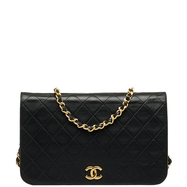 シャネル マトラッセ ココマーク プッシュロック チェーン ショルダーバッグ ブラック ラムスキン レディース CHANEL 【中古】