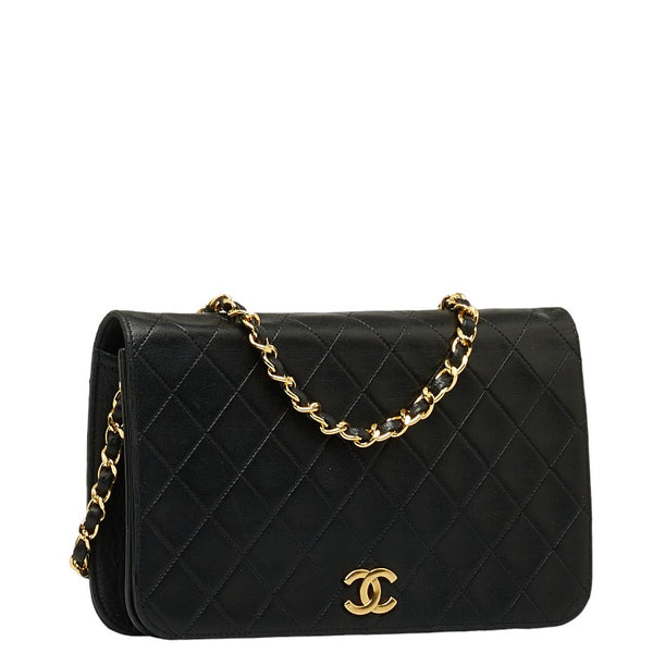 シャネル マトラッセ ココマーク プッシュロック チェーン ショルダーバッグ ブラック ラムスキン レディース CHANEL 【中古】