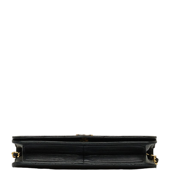 シャネル マトラッセ ココマーク プッシュロック チェーン ショルダーバッグ ブラック ラムスキン レディース CHANEL 【中古】