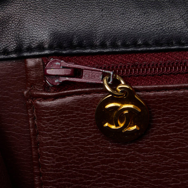 シャネル マトラッセ ココマーク プッシュロック チェーン ショルダーバッグ ブラック ラムスキン レディース CHANEL 【中古】