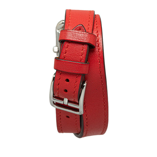 エルメス ケープコッド ドゥブルトゥール 腕時計 CC1.210 クオーツ ステンレススチール レザー レディース HERMES 【中古】