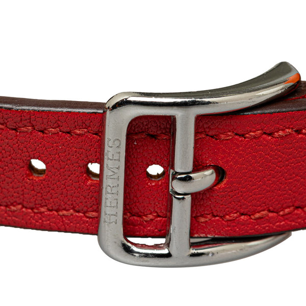 エルメス ケープコッド ドゥブルトゥール 腕時計 CC1.210 クオーツ ステンレススチール レザー レディース HERMES 【中古】