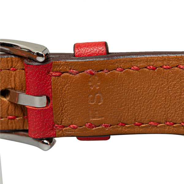 エルメス ケープコッド ドゥブルトゥール 腕時計 CC1.210 クオーツ ステンレススチール レザー レディース HERMES 【中古】