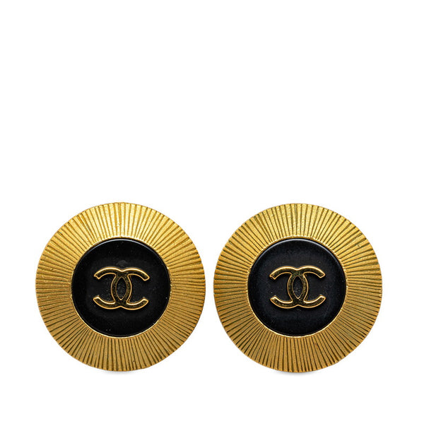 シャネル ヴィンテージ ココマーク イヤリング ゴールド ブラック メッキ レディース CHANEL 【中古】
