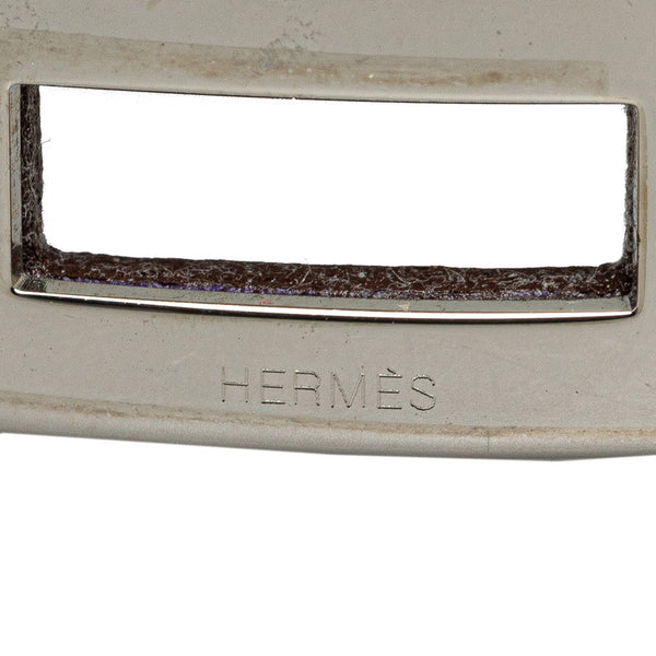 エルメス ケリードゥブルトゥール ブレスレット バングル サイズ：M パープル シルバー レザー レディース HERMES 【中古】