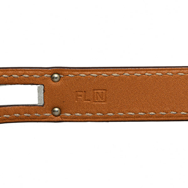 エルメス ケリードゥブルトゥール ブレスレット バングル サイズ：M パープル シルバー レザー レディース HERMES 【中古】
