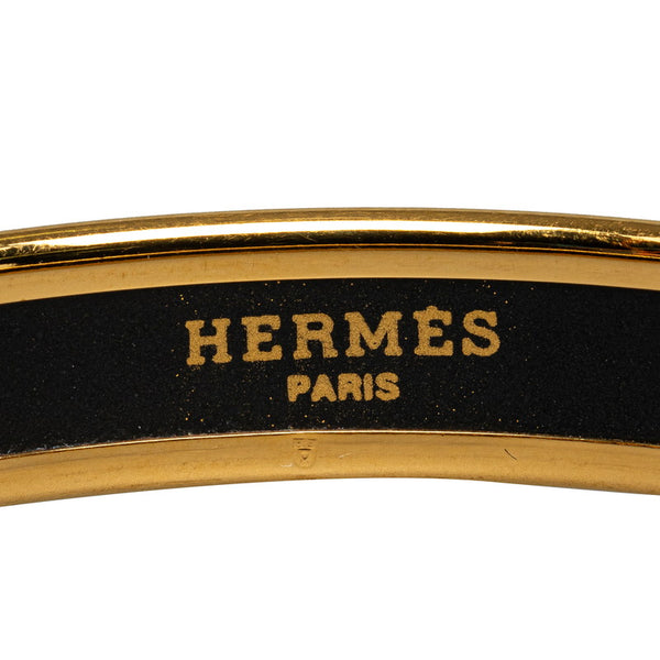 エルメス エマイユPM 七宝焼き バングル ゴールド グリーン マルチカラー メッキ レディース HERMES 【中古】