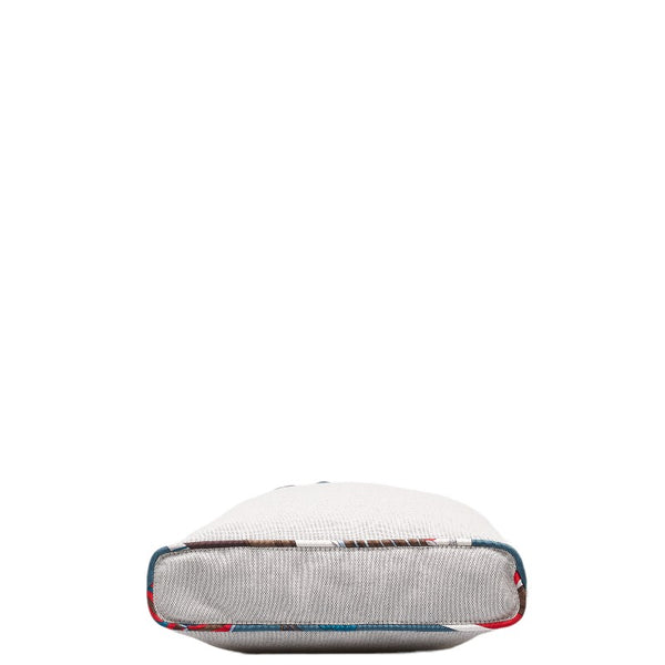 エルメス プティアッシュ トートバッグ ハンドバッグ ベージュ グリーン トワルアッシュ シルク クロコダイル レディース HERMES 【中古】