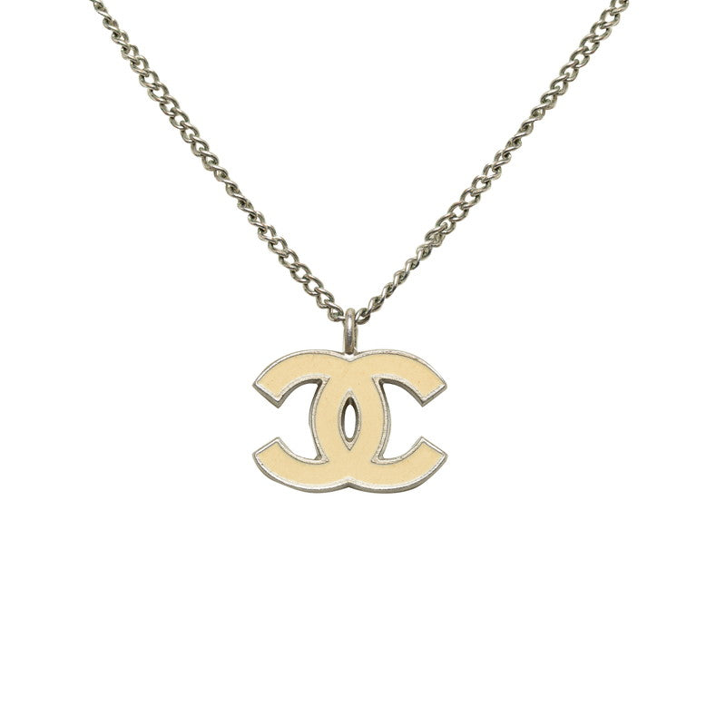 シャネル ココマーク ネックレス シルバー ベージュ メタル レディース CHANEL 【中古】