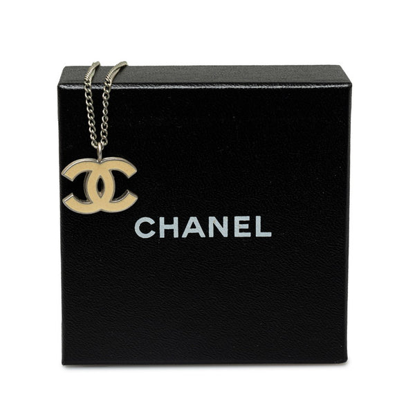 シャネル ココマーク ネックレス シルバー ベージュ メタル レディース CHANEL 【中古】