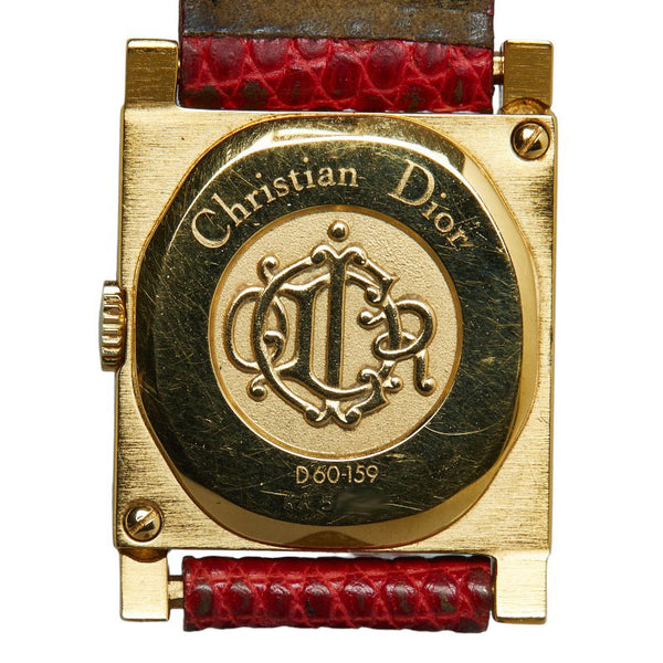 ディオール ラ パリジェンヌ 腕時計 D60-159 クオーツ ゴールド文字盤 メッキ レザー レディース Dior 【中古】