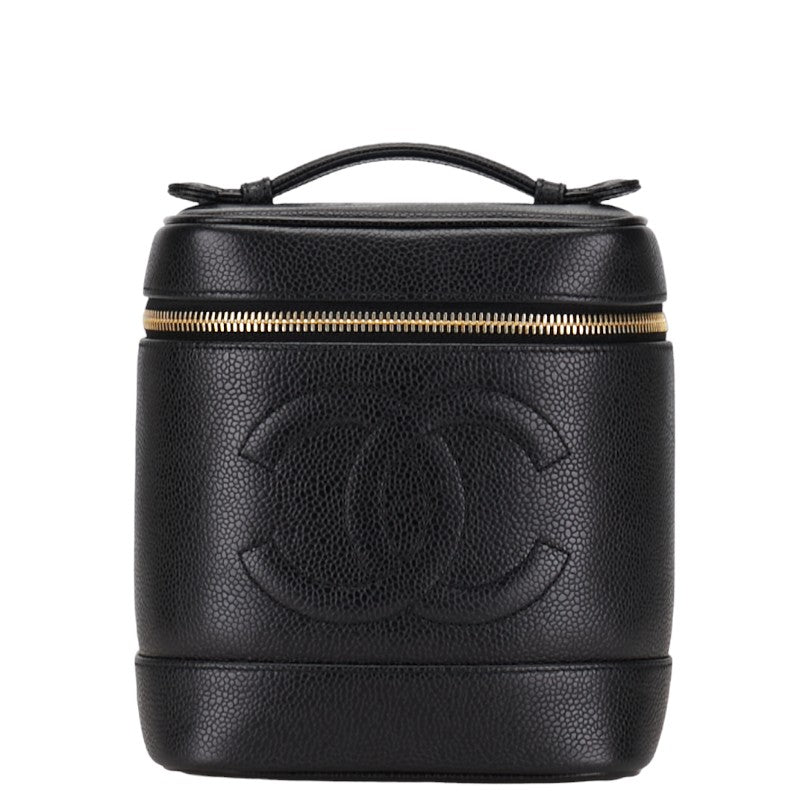 シャネル デカココマーク ハンドバッグ バニティバッグ ヴァニティバッグ ブラック キャビアスキン レディース CHANEL 【中古】