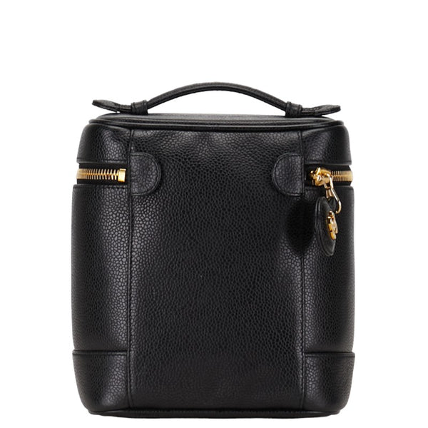 シャネル デカココマーク ハンドバッグ バニティバッグ ヴァニティバッグ ブラック キャビアスキン レディース CHANEL 【中古】