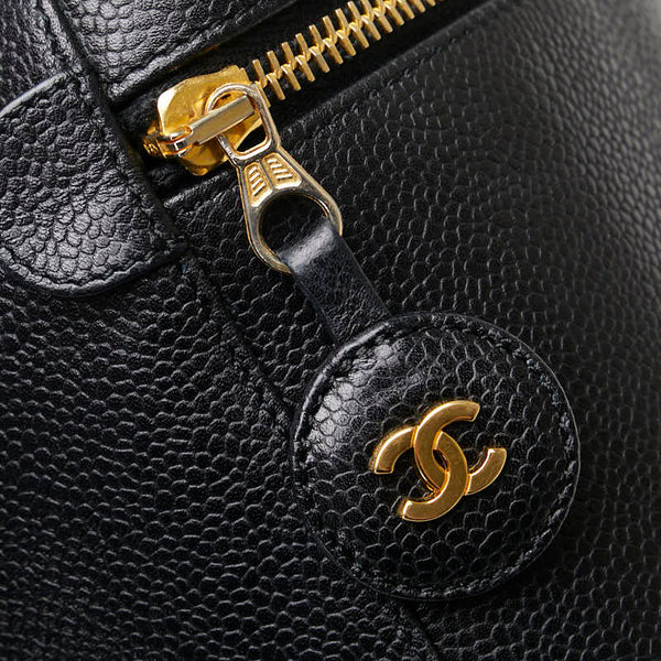 シャネル デカココマーク ハンドバッグ バニティバッグ ヴァニティバッグ ブラック キャビアスキン レディース CHANEL 【中古】