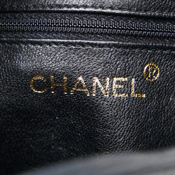 シャネル デカココマーク フリンジ  斜め掛け チェーン ショルダーバッグ ブラック レザー レディース CHANEL 【中古】