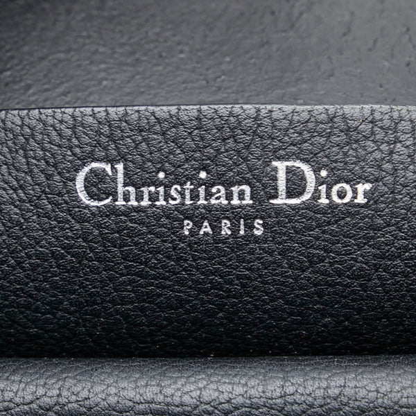 ディオール ロゴチャーム オープンバー ハンドバッグ トートバッグ ブラック レザー レディース Dior 【中古】