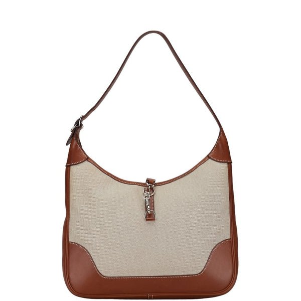 エルメス トリム31 ワンショルダーバッグ ベージュ ブラウン トワルアッシュ レディース HERMES 【中古】