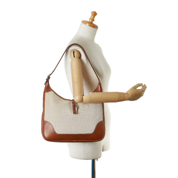 エルメス トリム31 ワンショルダーバッグ ベージュ ブラウン トワルアッシュ レディース HERMES 【中古】