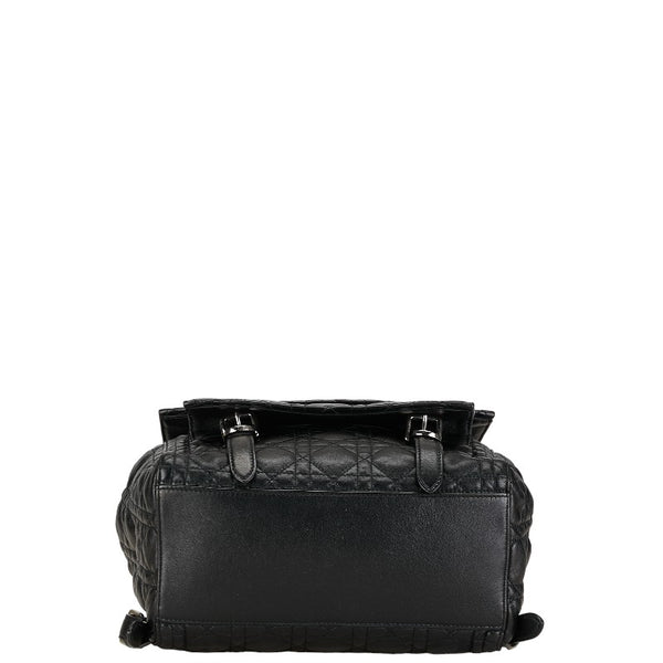ディオール カナージュ ロゴ リュック バックパック ブラック ラムスキン レディース Dior 【中古】