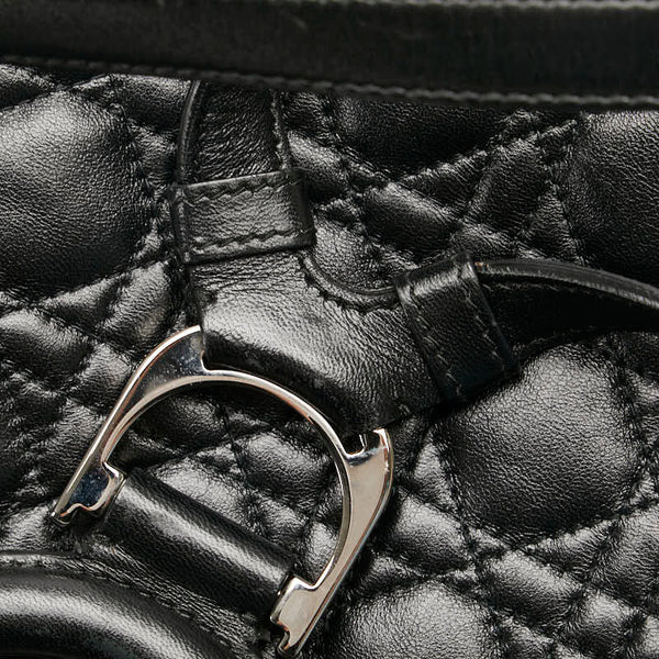 ディオール カナージュ ロゴ リュック バックパック ブラック ラムスキン レディース Dior 【中古】