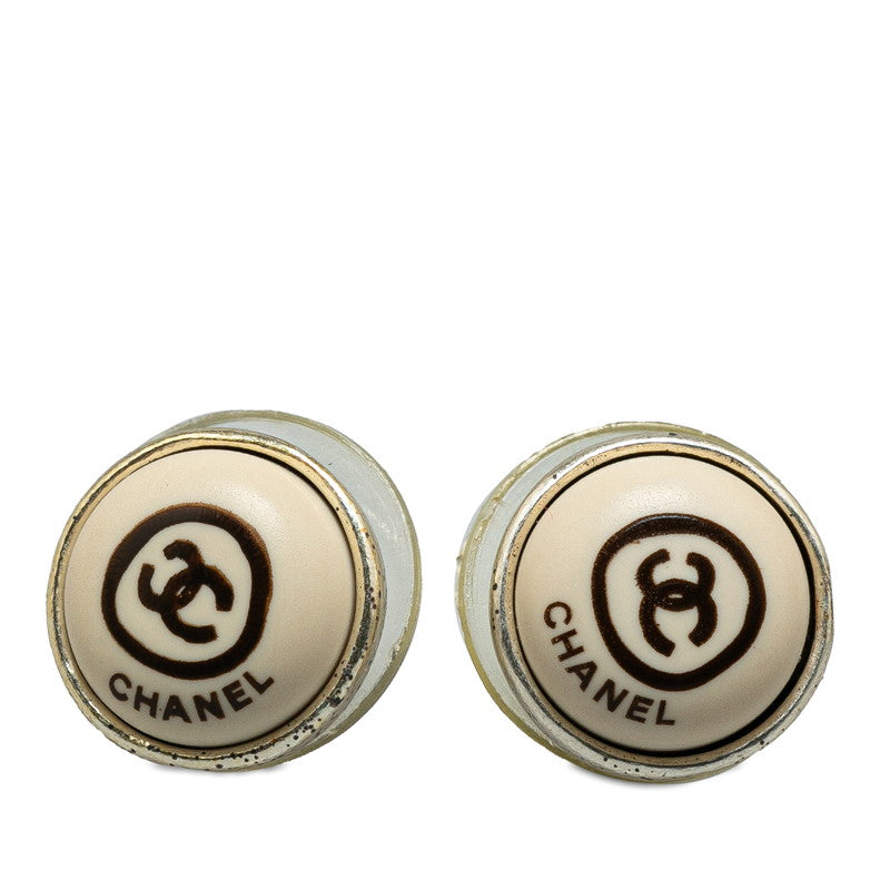 シャネル ココマーク ピアス アイボリー ホワイト プラスチック レディース CHANEL 【中古】